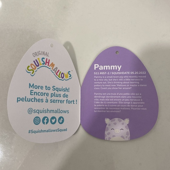 Squishmallows - Pammy 11” - Purple Pig - Picture 6 of 7